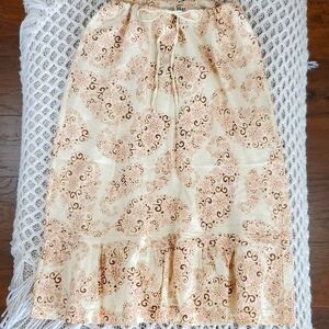 G.H. Bass & Co. Linen Cotton Floral Midi Skirt
